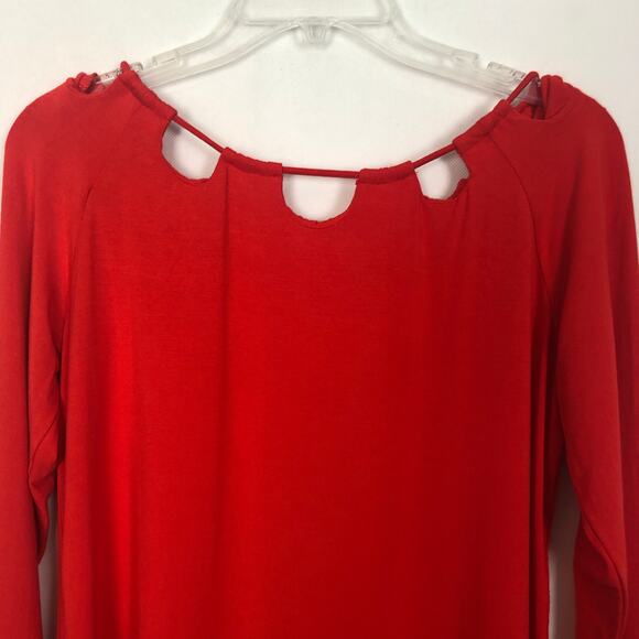 Fabletics Carla Cut Out Off Shoulder Red-Orange Top Medium - Picture 8 of 10